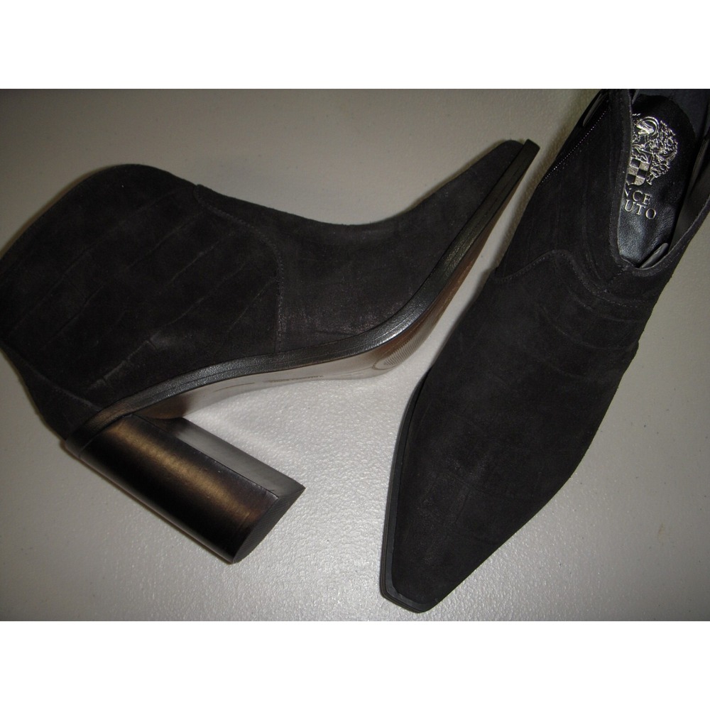 Vince Camuto x Almost Ready Winndie Heeled Boots Women's 9 M Black Croco